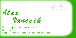 alex vancsik business card